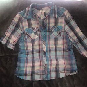 Christopher and Banks women’s plaid button up